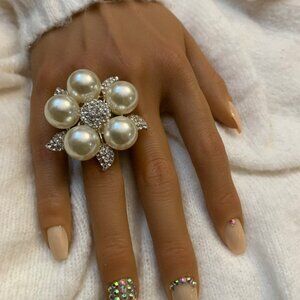 Adjustable Pearl Ring